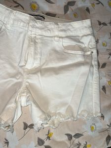 White Denim Shorts