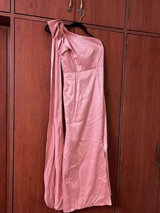 Elegant One-Shoulder Satin Maxi Dress