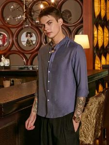 Men's Casual Band Collar Shirt