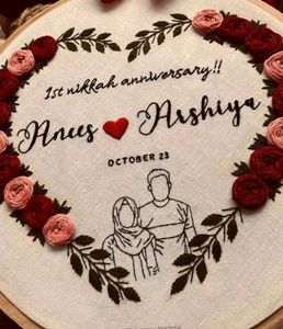 Anniversary Hoop Embroidery