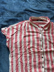 Striped Button-Down Top