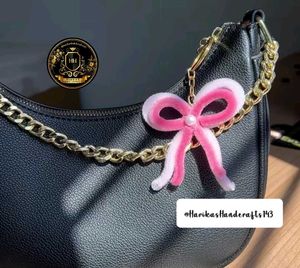 Adorable Pink Bow Keychain any one
