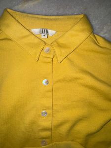 Classic Mustard Yellow Button-Up Shirt