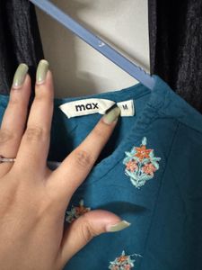 Embroidered Teal Kurta Top