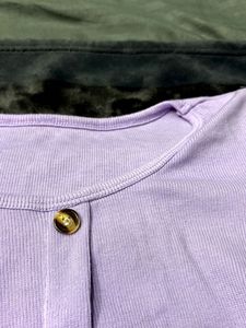 Cute Lavender Button-Down Tee