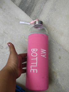 unused Pink "My Bottle" Glass Water Bottle