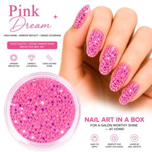 Pink Dream Nail Art Mirror Rhinestones - Women