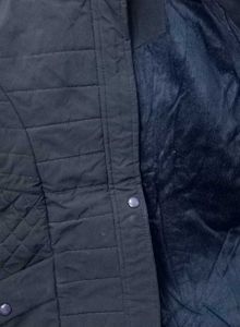 Navy Puffer Jacket with Fur Hood