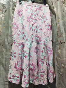 Floral Korean Pink Ruffle Skirt