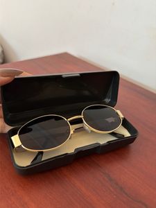 Vintage Oval Sunglasses with Case