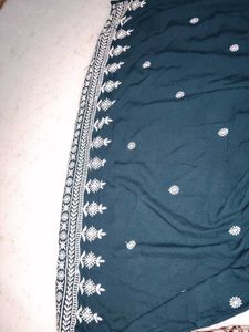 Embroidered Teal Ethnic Gown