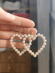 Heart Shape Pearl Earrings