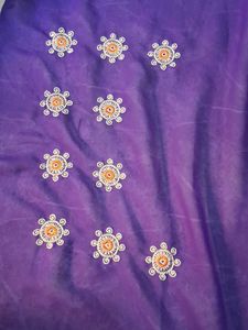 Elegant Purple Embroidered Saree