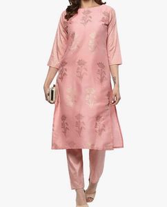 Pink Partywear Kurta Pent Set