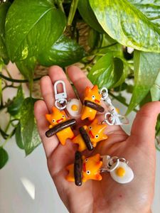 🔥 Calcifer and Egg Keychains