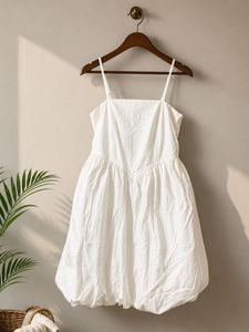 White Smocked Strappy Dress