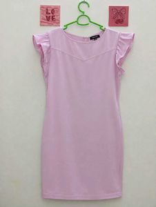 Pink Ruffled Sleeve Dress
