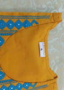 Embroidered Yellow Kurta
