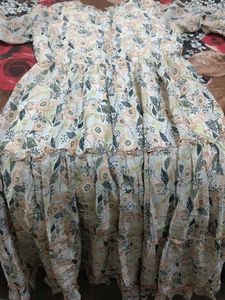 Floral Print Tiered Midi Dress