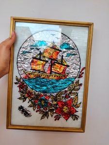 PRICE DROP🚨Ship Glass Painting
