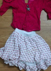 Cute Pink Top & Skirt Set for 2 yrs