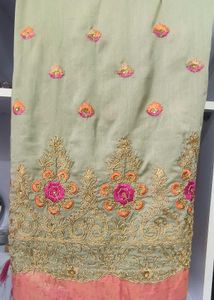 Embroidered Saree with Pink Blouse