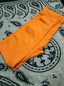 women's ankle length orange leggings
