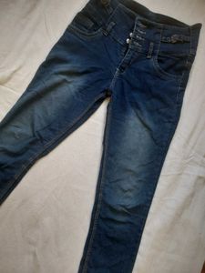 High Waisted Button Fly Jeans