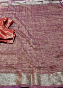 Embroidered Pink Saree