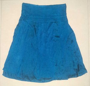 🦋 Ocean-Blue Flowy A-Line Skirt — Orignal PROMOD
