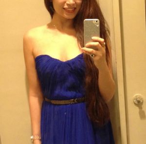MANGO Royal Blue Flowy Dress