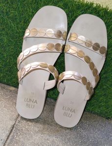 LUNA BLU Ivory Slides For Womens