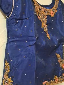 Embellished Navy Blue Ethnic Blouse