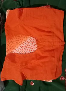 Orange Georget Saree