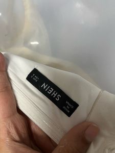 SHEIN BRANDED White Off-Shoulder Puff Sleeve Crop