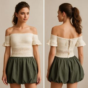 Crochet Cold Shoulder Swimsuit