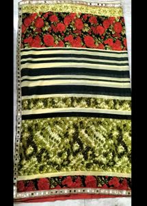🌺 Multidesign Printed Saree with Mirror Border