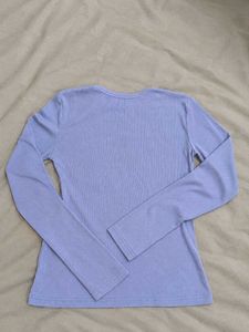 Zara Lavender Ribbed Long Sleeve Top