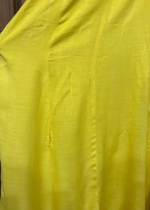 Cotton Yellow KURTA with White Plazo