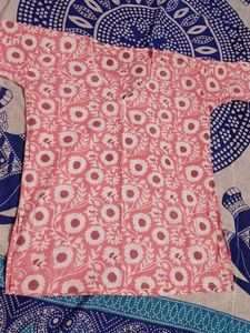Pink Floral short kurti