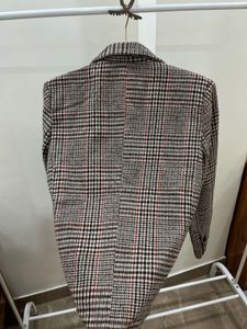 BROWN PLAID SINGLE BREASTED BLAZER