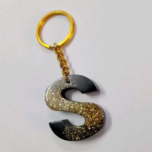 'S' Glitter Keychain