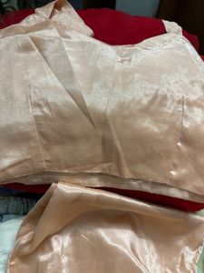 Elegant Peach Sequined Outfit