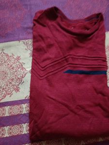 3xl Maroon Striped T-Shirt