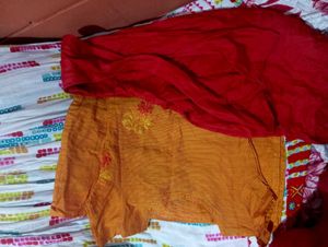 Orange Embroidered Kurta