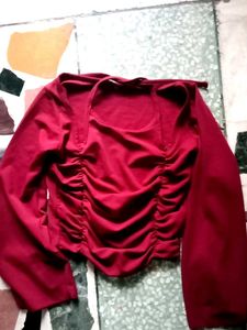 Stylish Ruched Long Sleeve Top