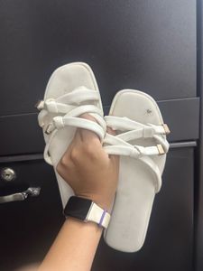 Stylish White Flat Sandals