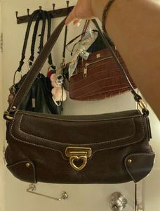 Lovecat Paris Vintage Brown Leather Shoulder Bag