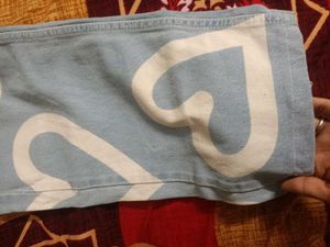 Cute Heart Print Light Wash Jeans