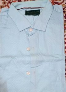 Peter England Men's Light Blue Shirt 44/XXL